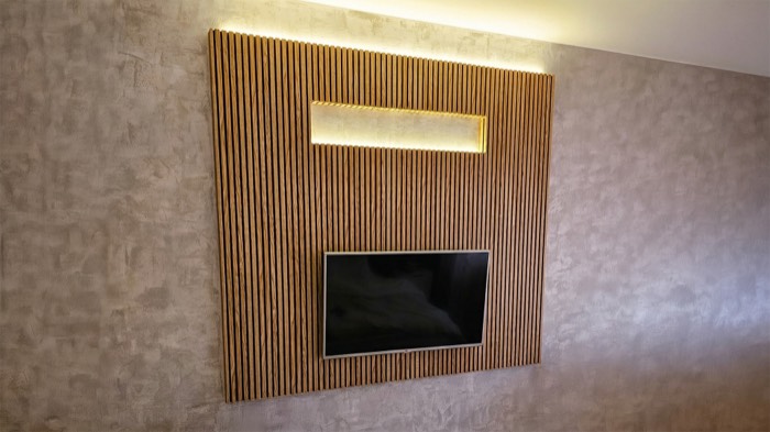 Bespoke TV cabinet built by Legacy Construction in Malaga